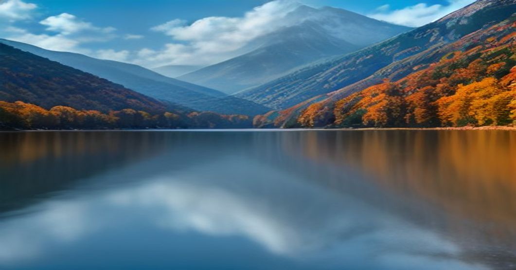 Lake Lure North Carolina autumn fall foliage lake reflection