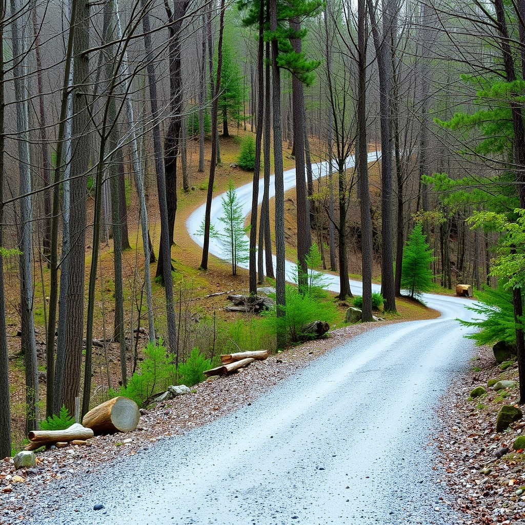 A steep private mountain road in Western North Carolina